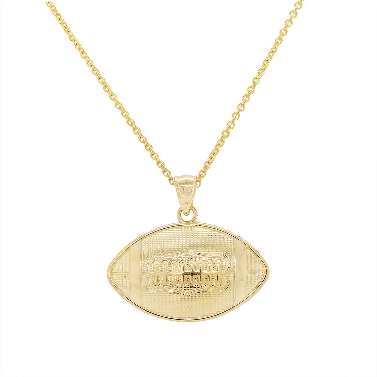 YELLOW GOLD FOOTBALL CHARM PENDANT