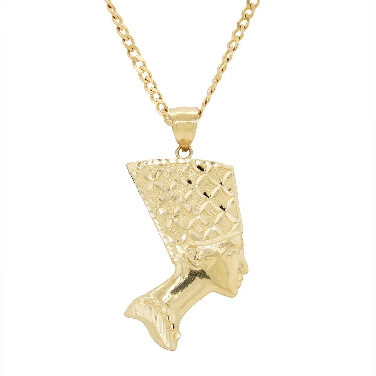 YELLOW GOLD NEFERTITI CHARM PENDANT