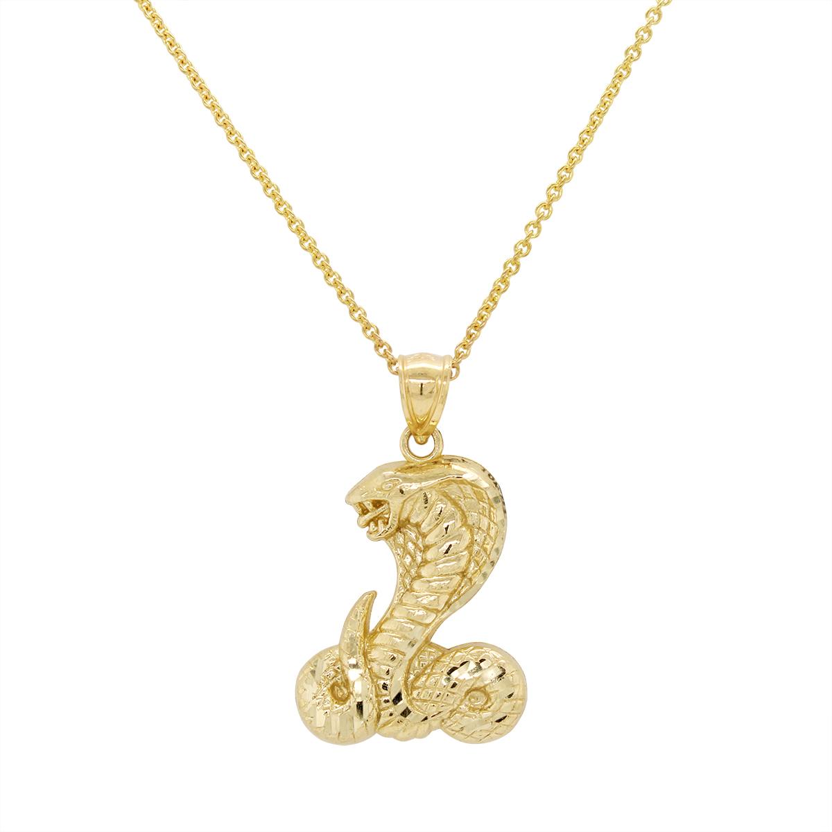 YELLOW GOLD COBRA CHARM PENDANT