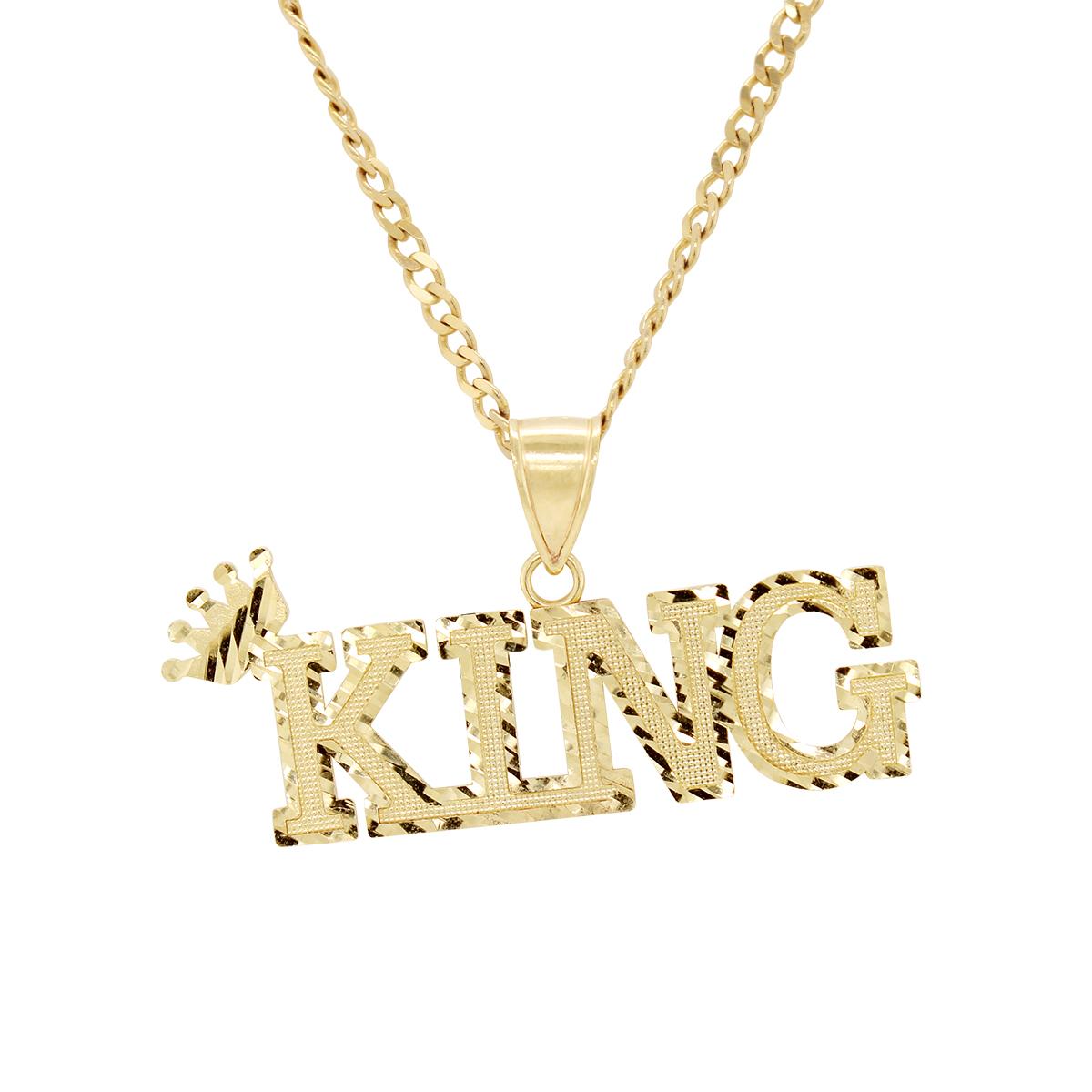 YELLOW GOLD KING CHARM PENDANT