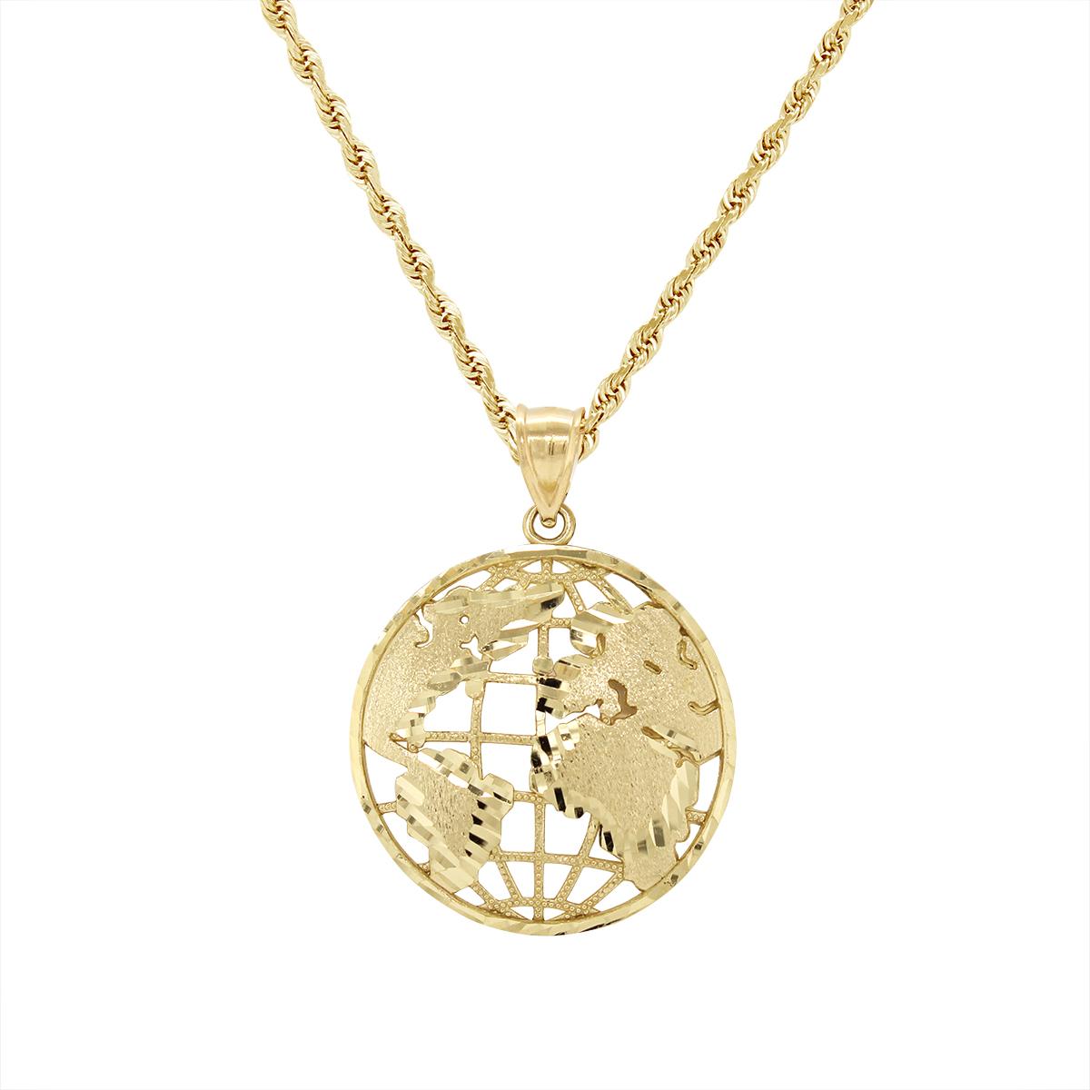 YELLOW GOLD GLOBE CHARM PENDANT