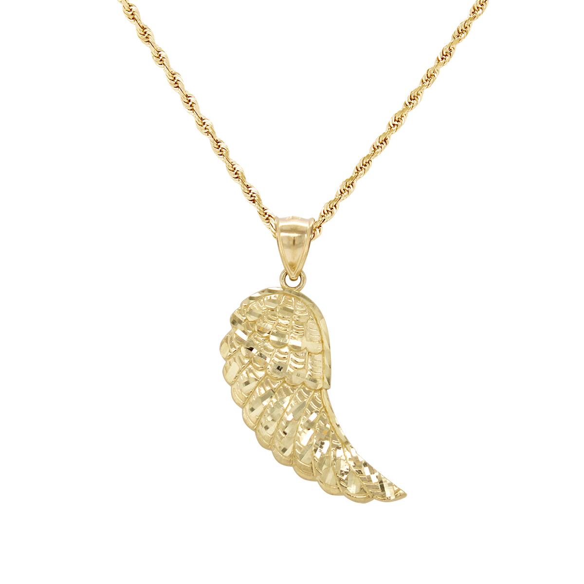 YELLOW GOLD WING CHARM PENDANT