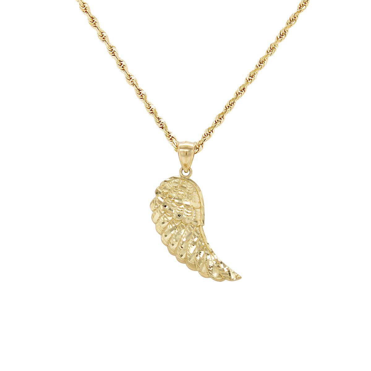 YELLOW GOLD PETITE WING CHARM PENDANT