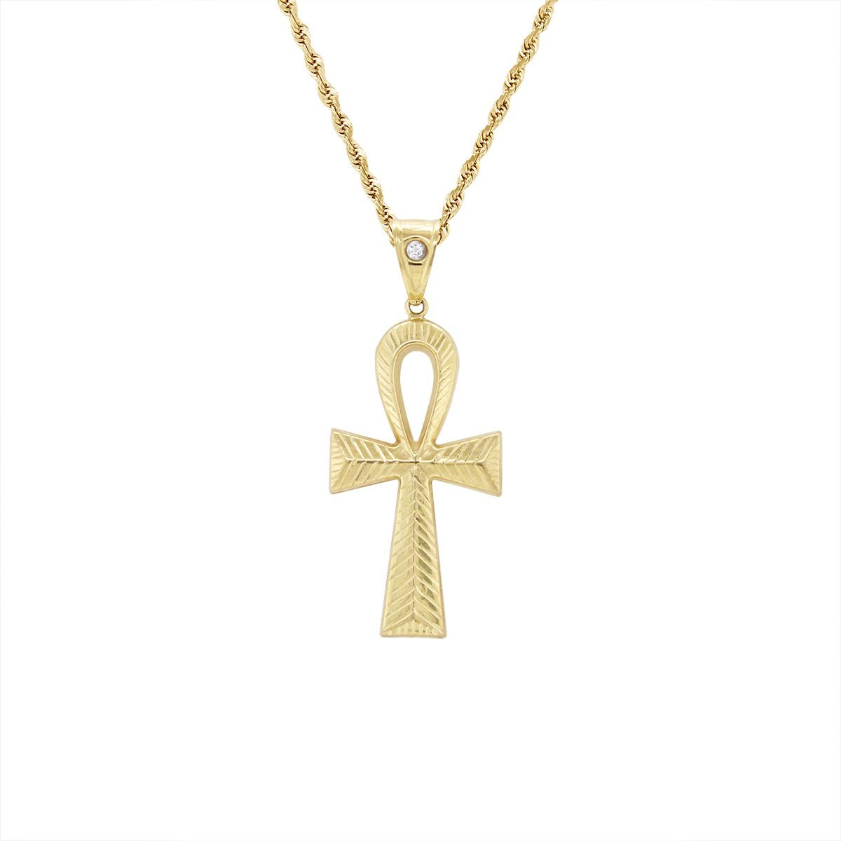 PETITE YELLOW GOLD ANKH CHARM PENDANT