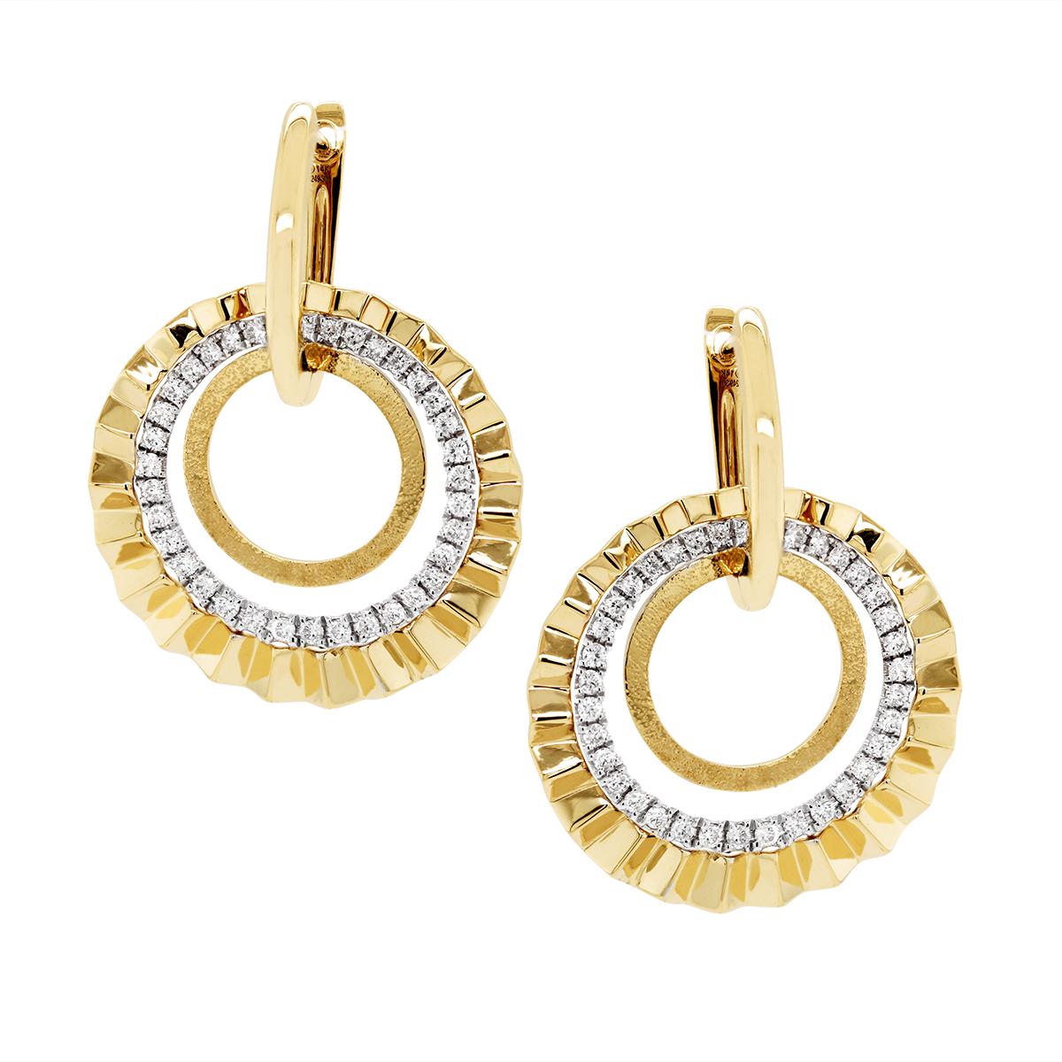 Three Circle Gold Plated Center Earrings Three Circle Gold Plated Center Earrings
