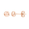 ROSE GOLD FLAT ROUND PEBBLE STUD EARRINGS, 4.5MM