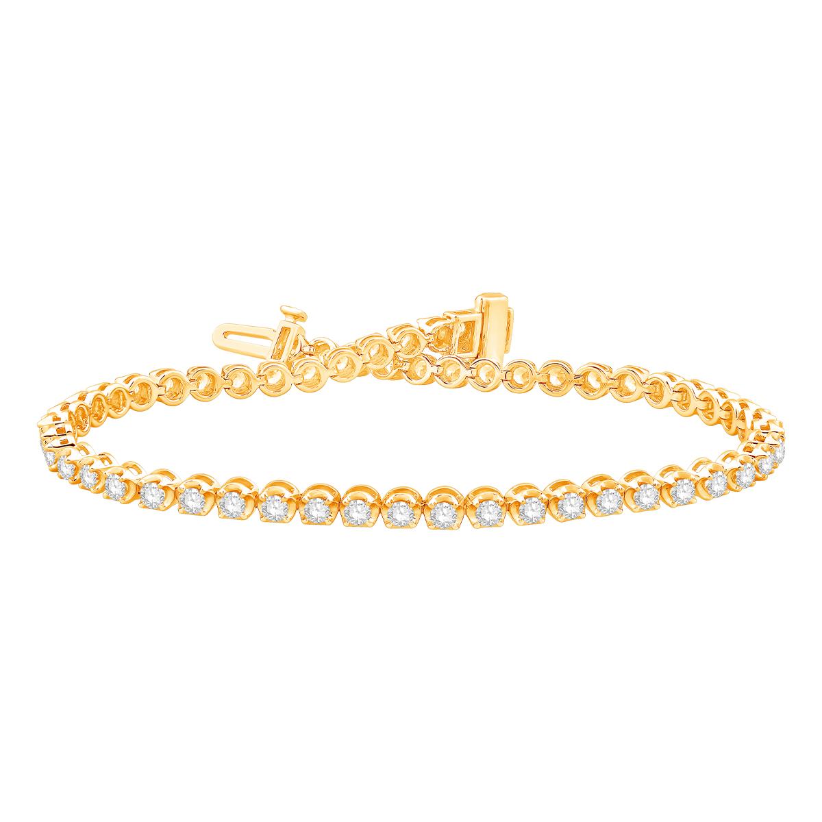 YELLOW GOLD DIAMOND TENNIS BRACELET, 2.00 CT TW