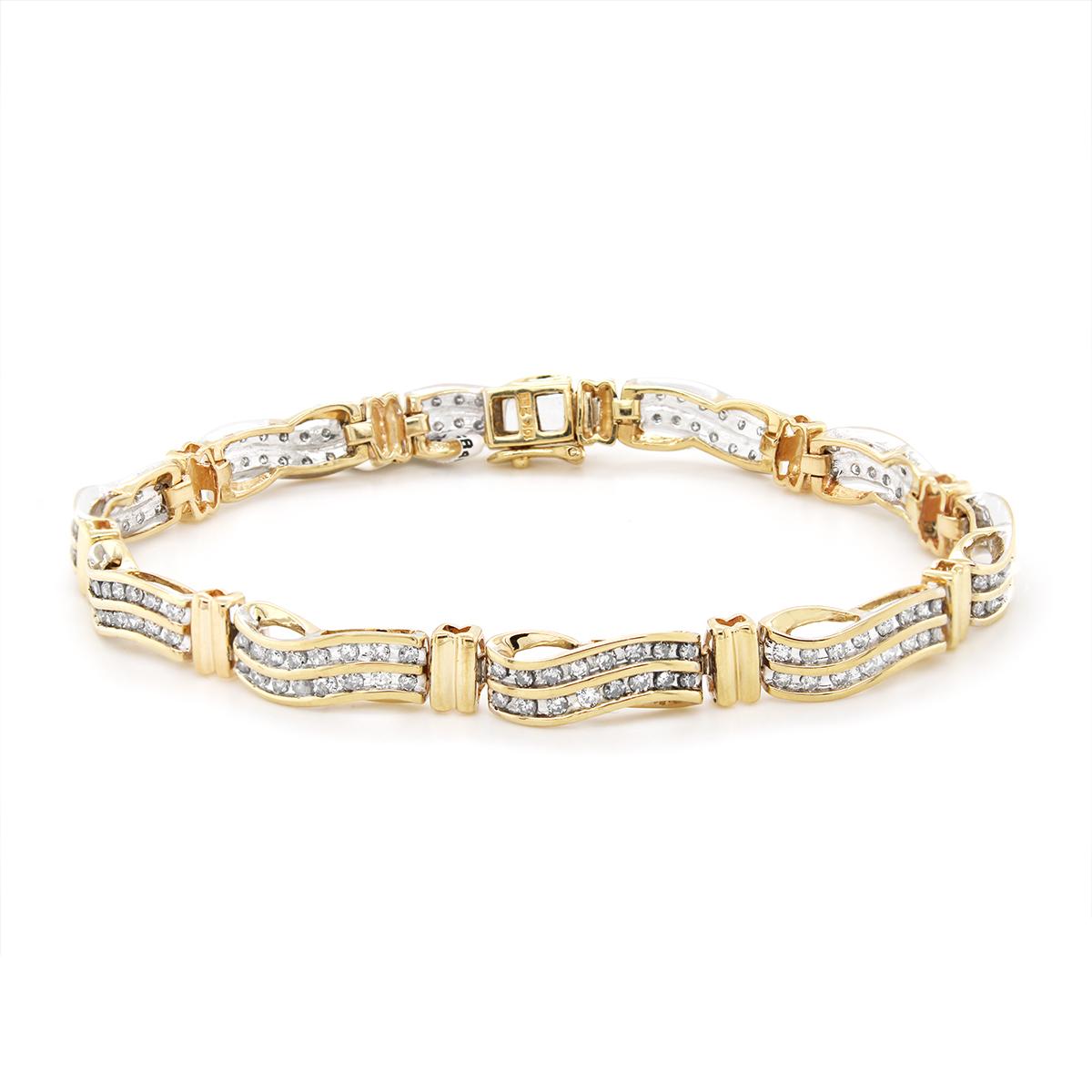 TWO-TONE GOLD DIAMOND BRACELET, 2.00 CT TW