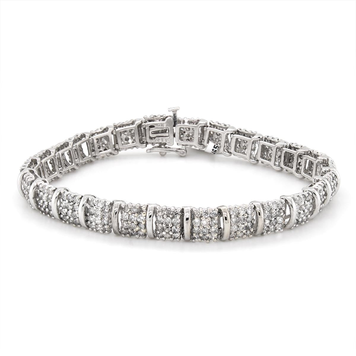 WHITE GOLD DIAMOND PAVE BRACELET, 5.96 CT TW