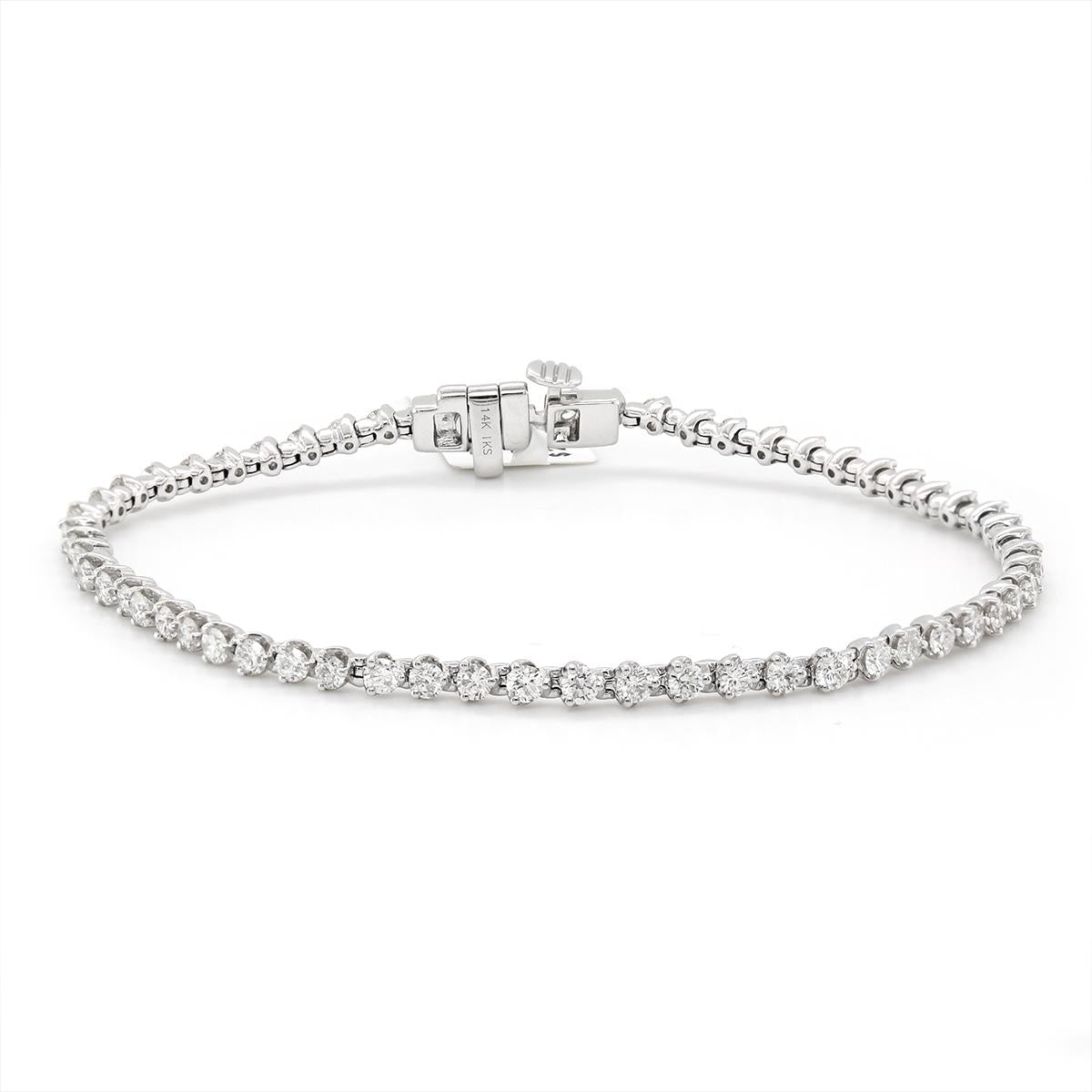 WHITE GOLD DIAMOND TENNIS BRACELET, 3.00 CT TW