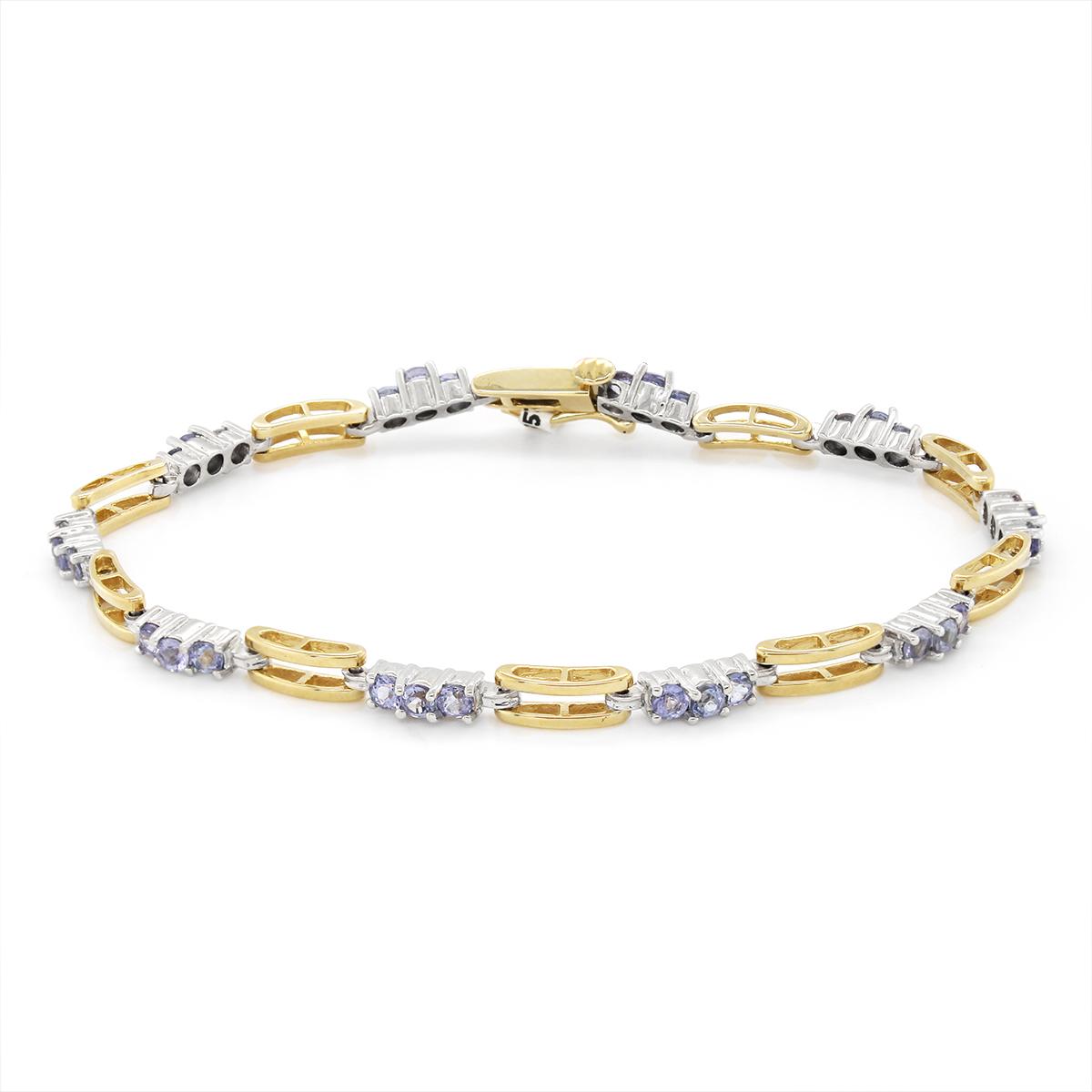 TWO-TONE GOLD TANZANITE BRACELET