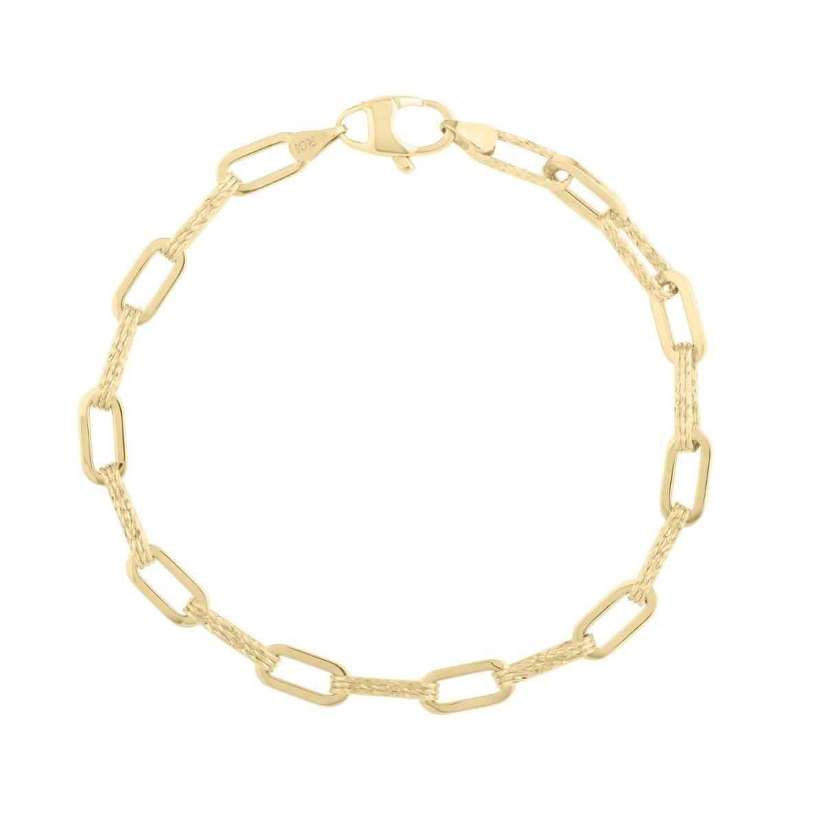 YELLOW GOLD OVAL LINK CHAIN BRACELET