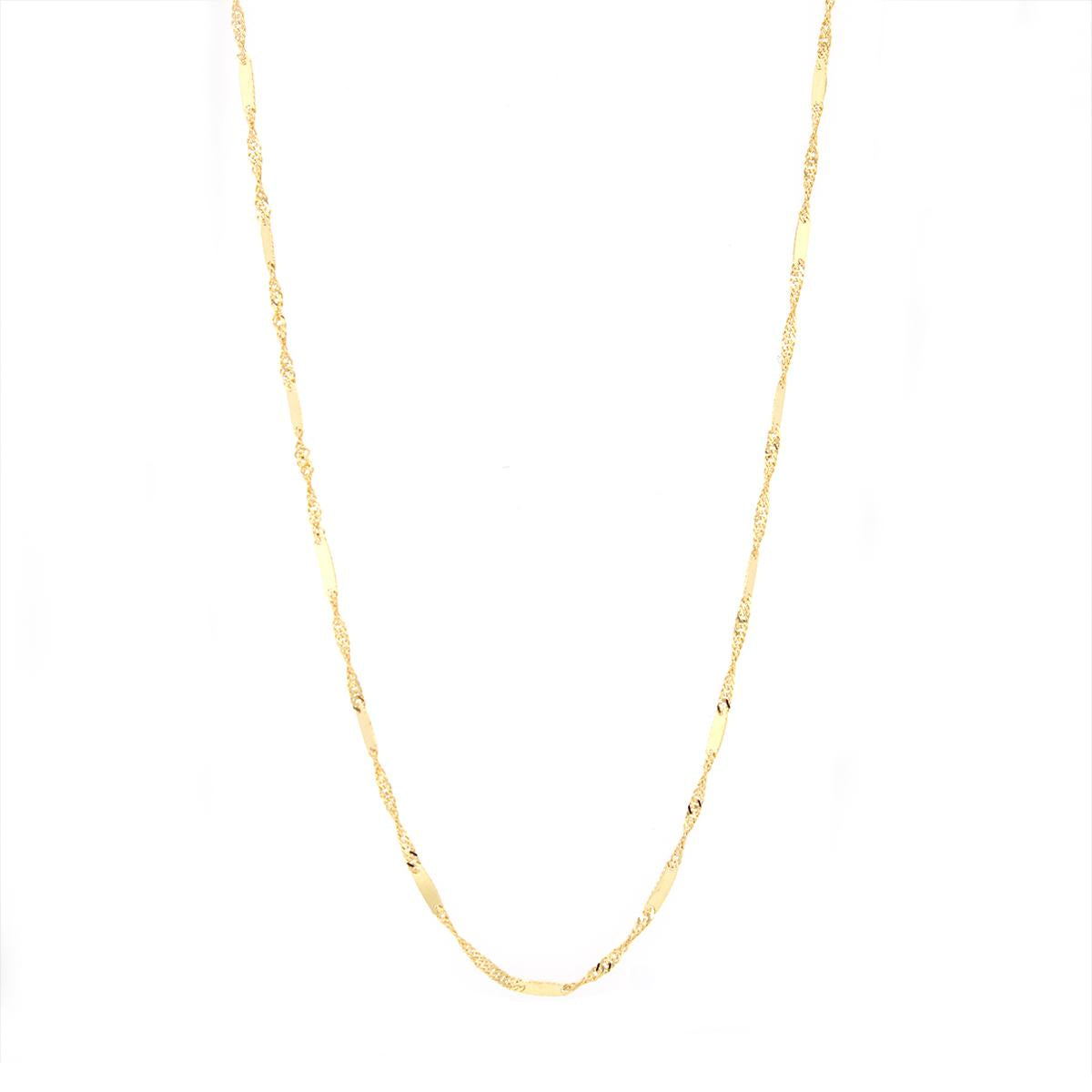 YELLOW GOLD DIAMOND CUT TWISTED MIRROR CHAIN NECKLACE