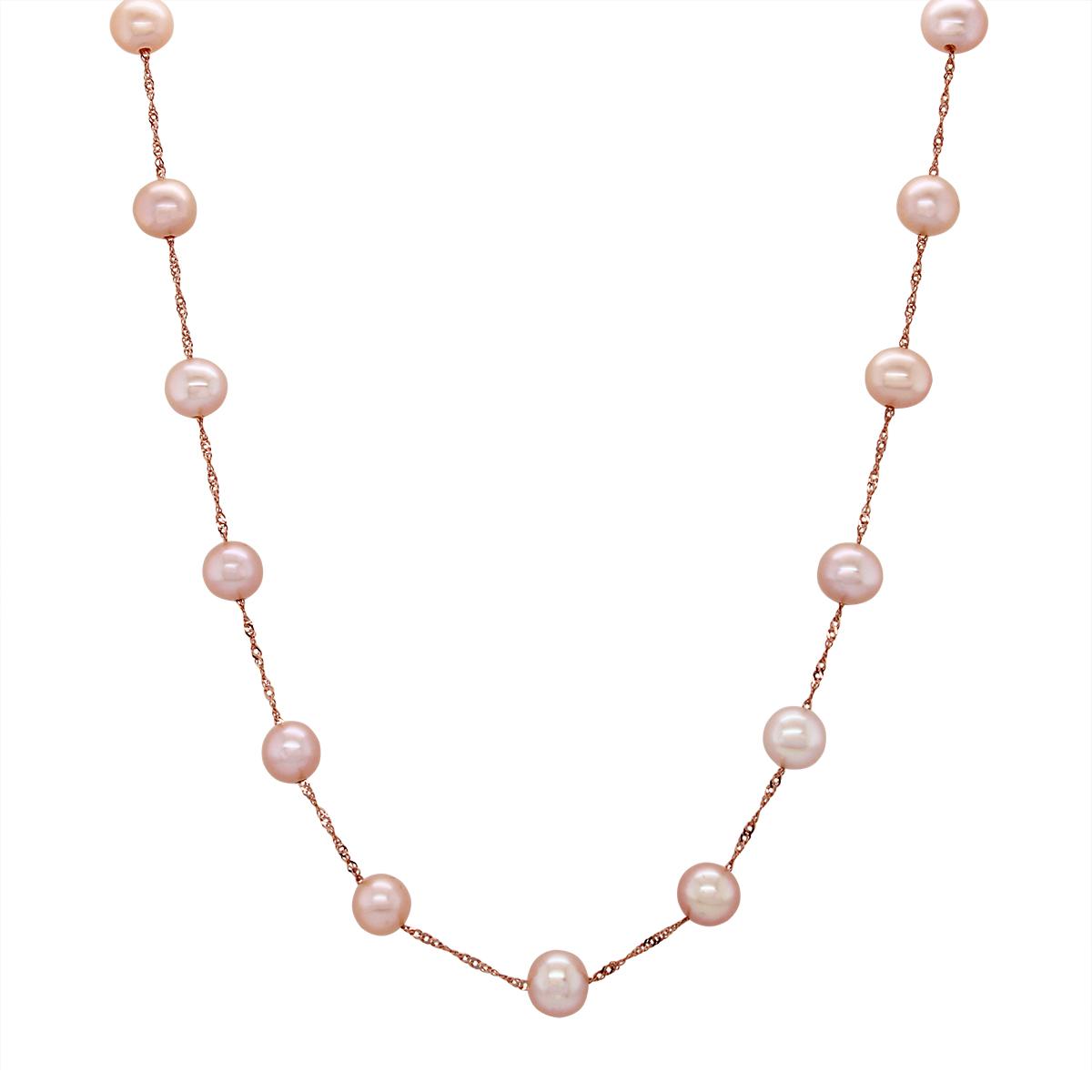 ROSE GOLD FRESHWATER PEARL NECKLACE