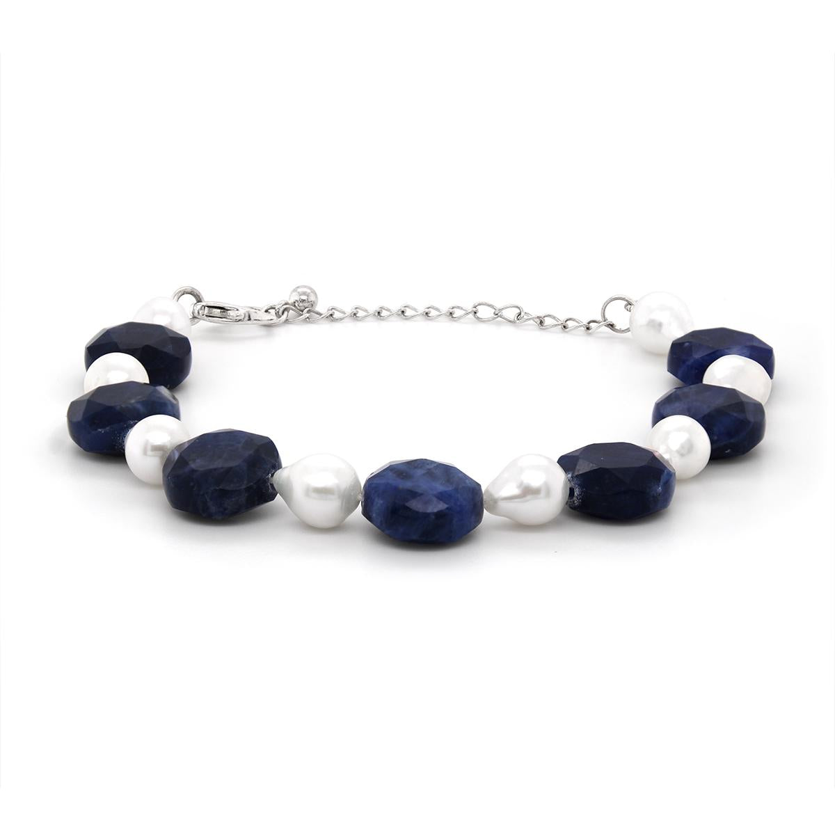 BAROQUE PEARL AND SODALITE BRACELET