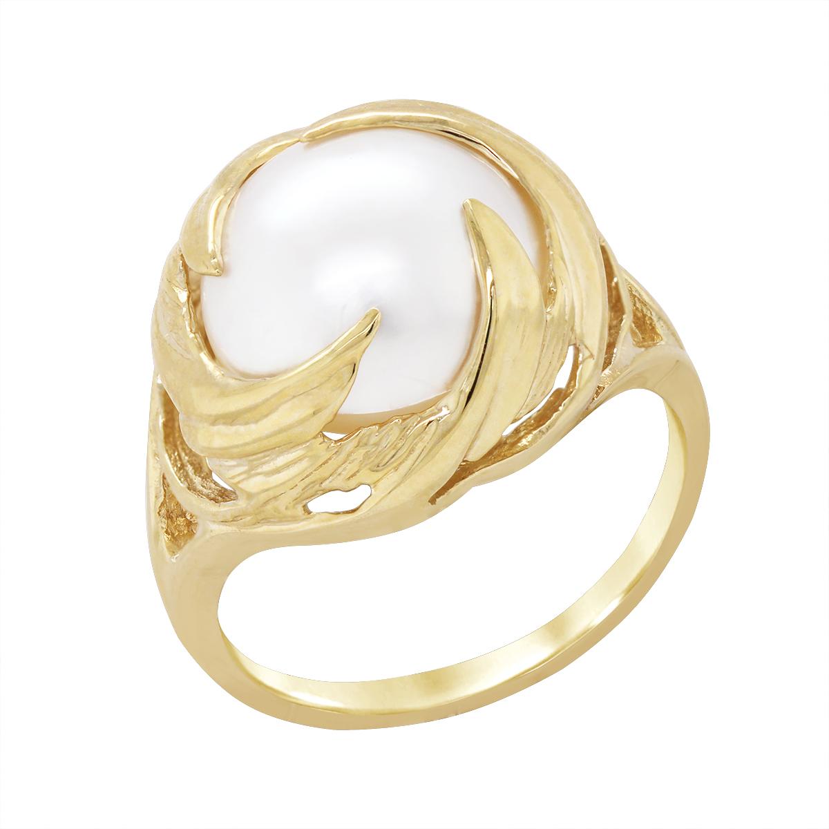 YELLOW GOLD PEARL RING
