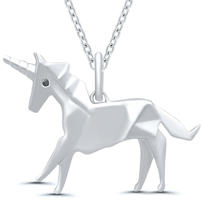 Unicorn origami necklace sale