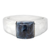 MEN&#39;S BOLD STERLING SILVER AND BLUE PIETERSITE RING