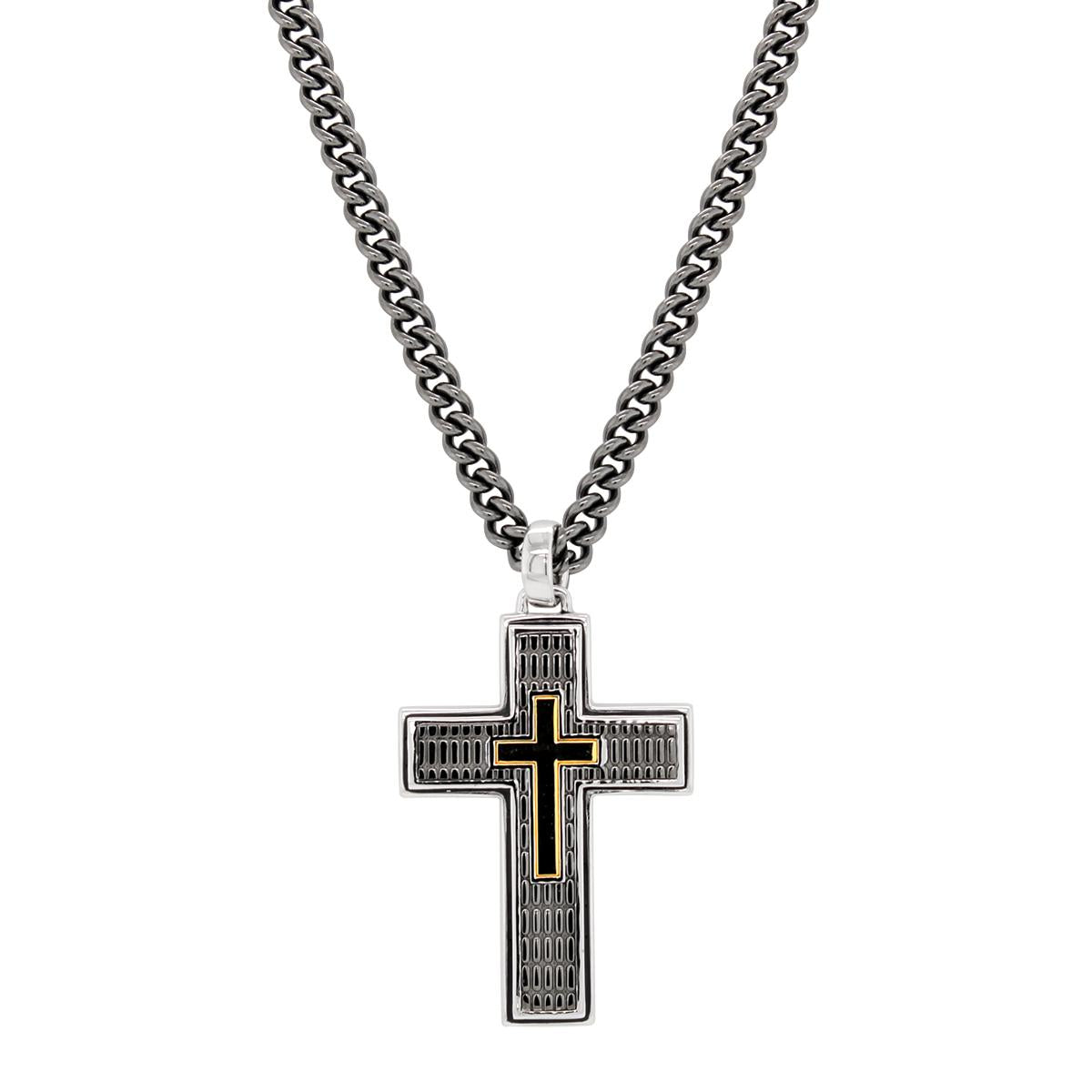 thumbnail image 2 of Sterling Silver Plated Cross Pendant Necklace With Lobster Clasp – Religious Gift 2 of 4