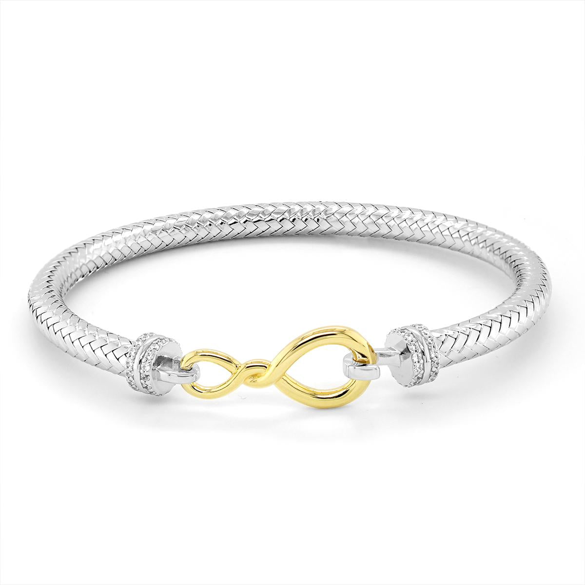 GOLD PLATED STERLING SILVER INFINITY BANGLE BRACELET