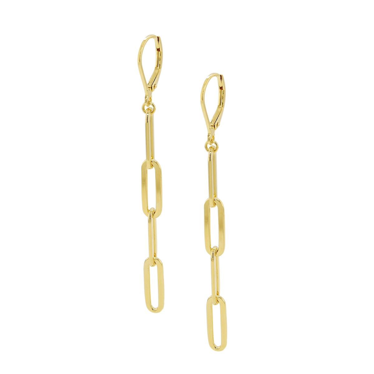 GOLD PLATED STERLING SILVER PAPERCLIP EARRINGS