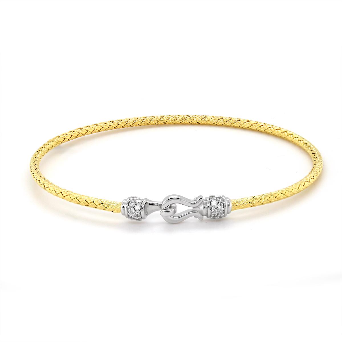 GOLD PLATED STERLING SILVER BANGE BRACELET WITH CLASP