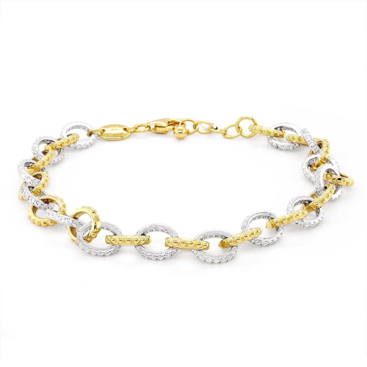 GOLD PLATED SILVER BRACELET WITH CZS