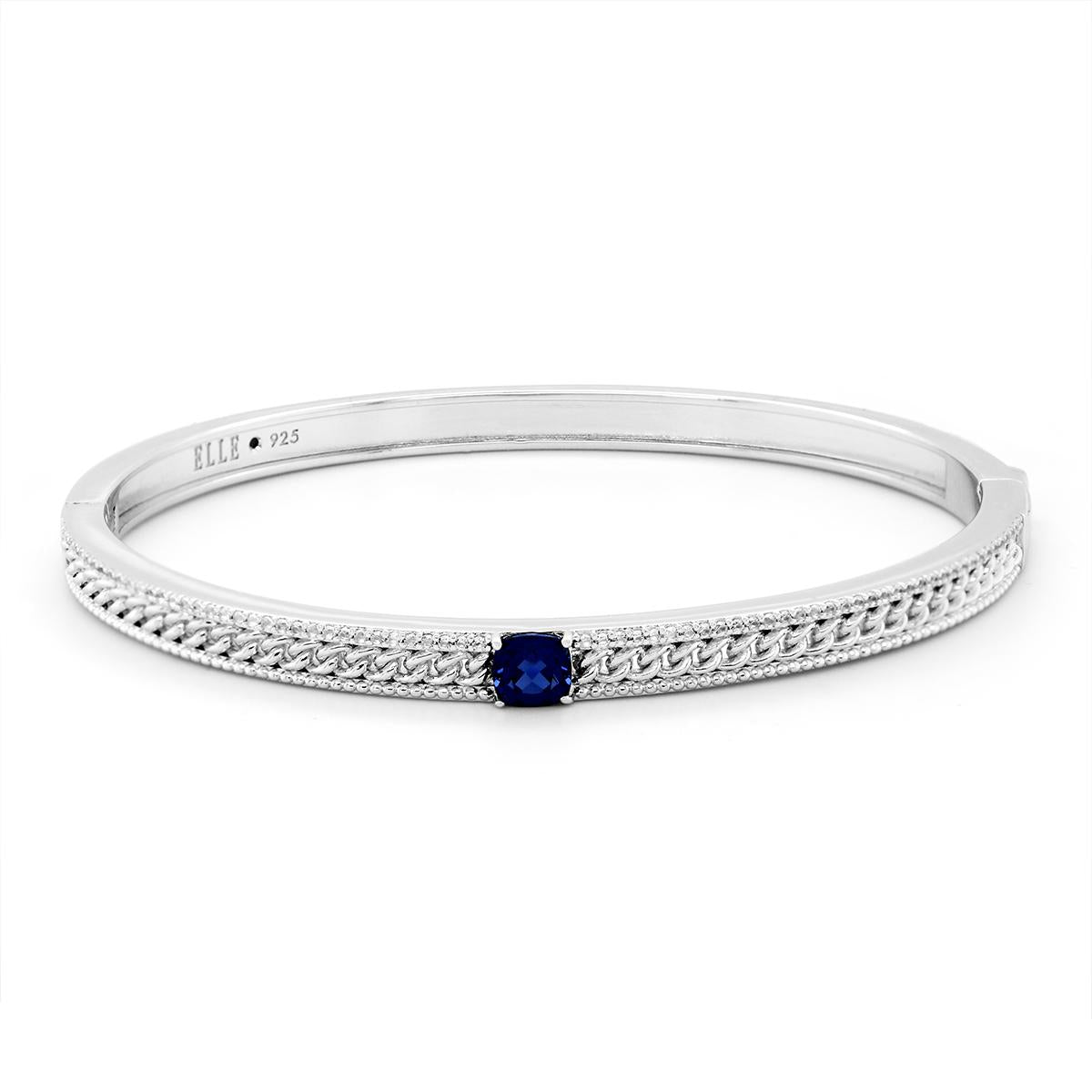 STERLING SILVER SAPPHIRE BANGLE BRACELET