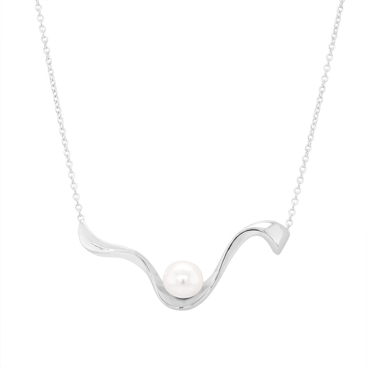 STERLING SILVER GENIUNE PEARL NECKLACE