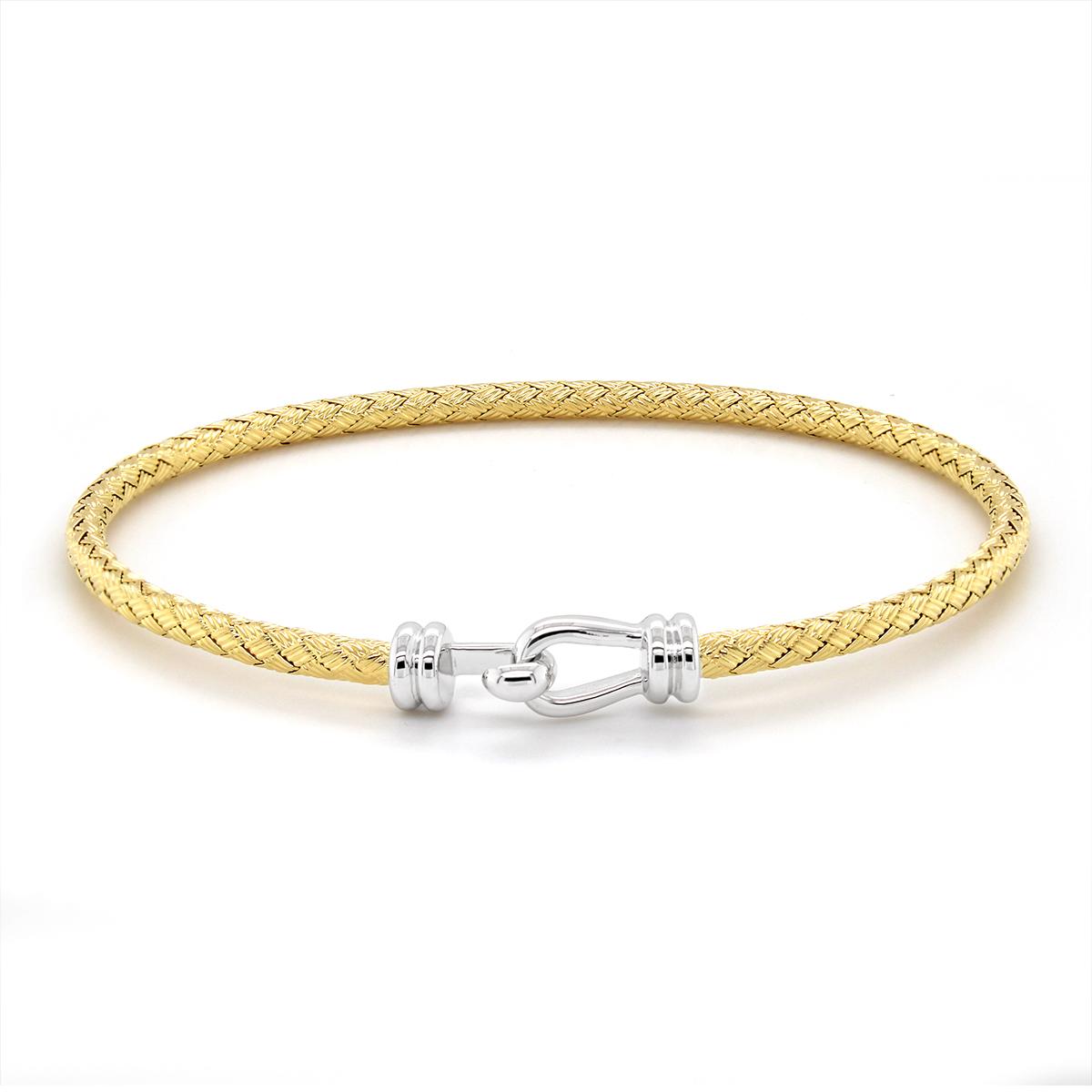 GOLD PLATED SILVER MESH BANGLE BRACELET