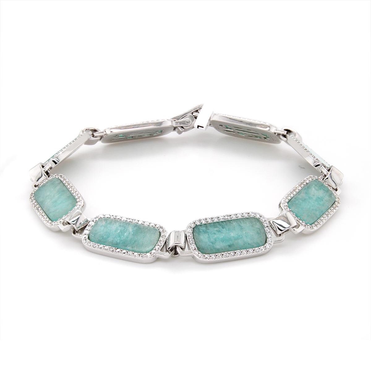 STERLING SILVER AMAZONITE BRACELET