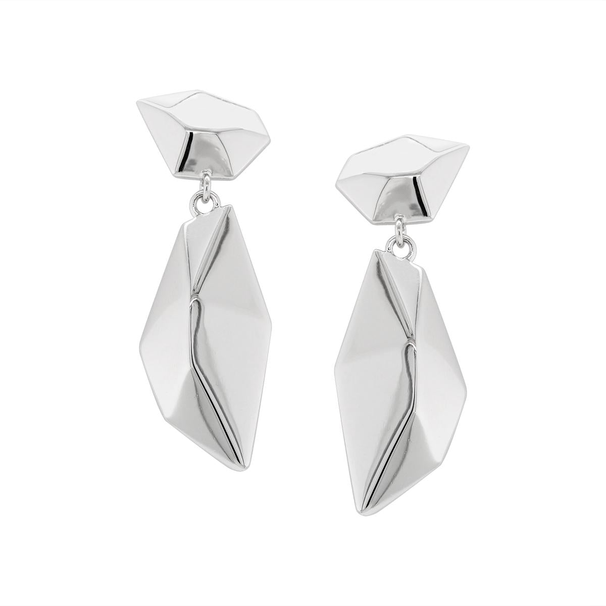 STERLING SILVER GEOMETRIC DANGLE EARRINGS
