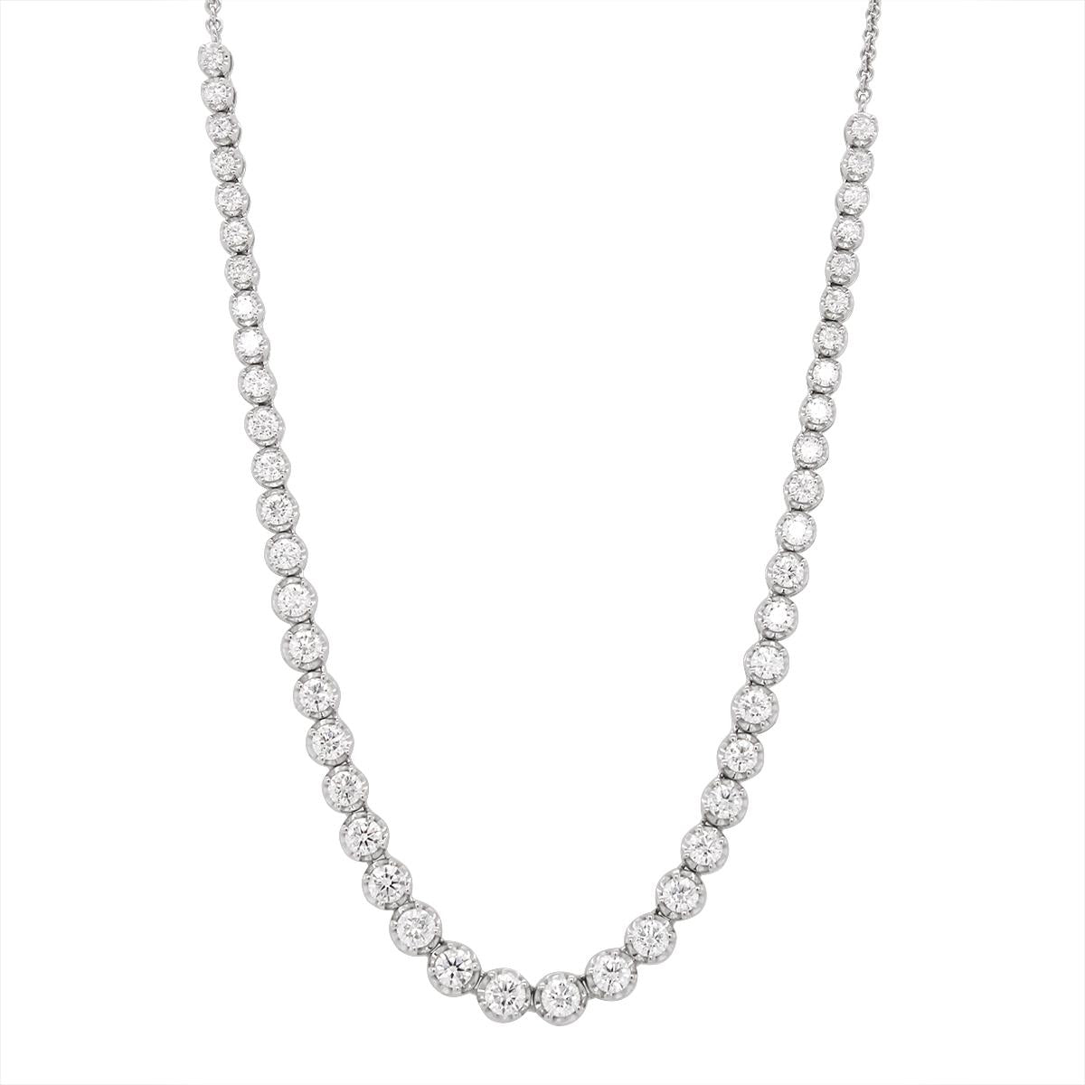 STERLING SILVER LAB GROWN DIAMOND PARTIAL TENNIS NECKLACE, 3.00 CT TW