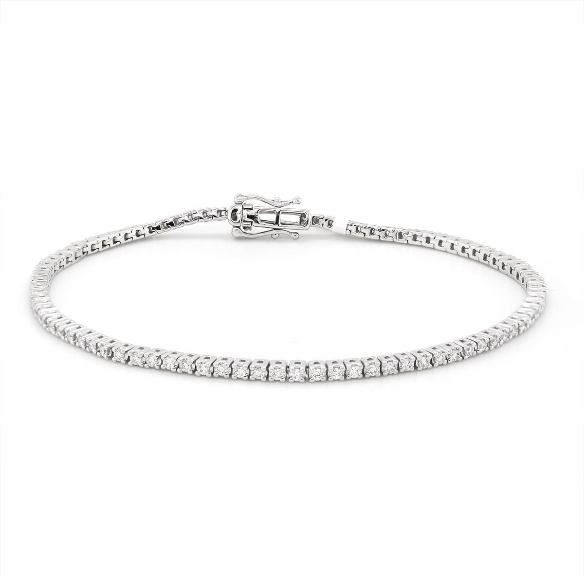 STERLING SILVER LAB GROWN DIAMOND TENNIS BRACELET, 1.00 CT TW