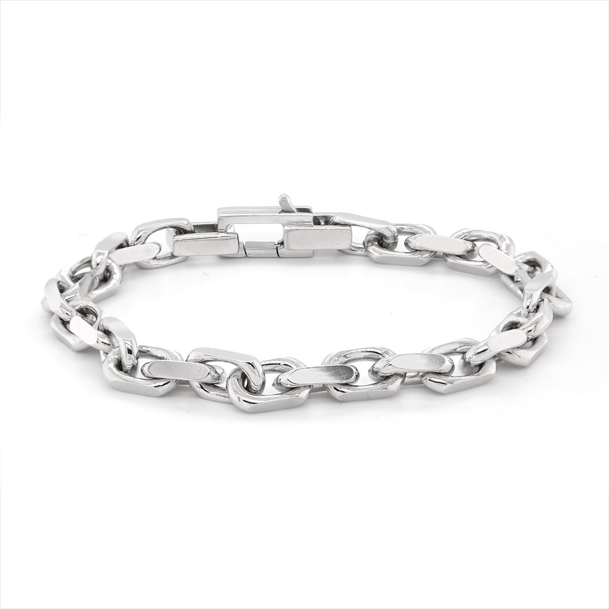 STERLING SILVER FLAT OVAL LINK CHAIN BRACELET