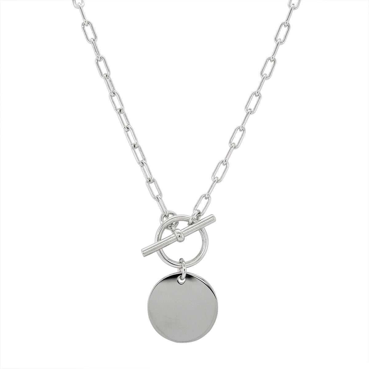 STERLING SILVER ENGRAVABLE PENDANT WITH TOGGLE CLASP