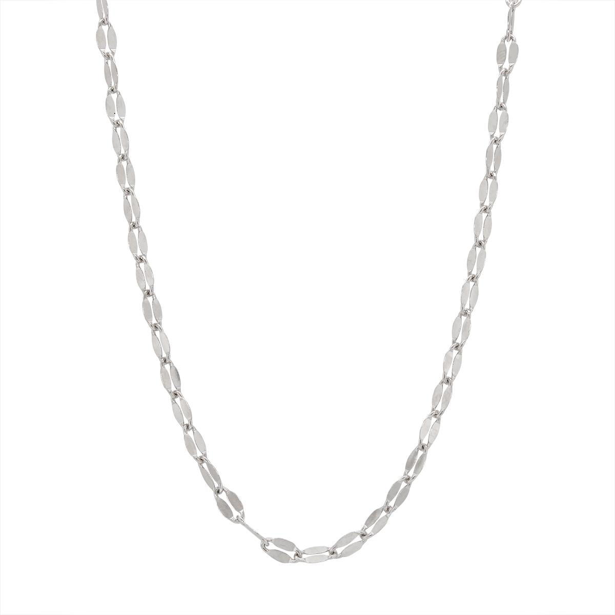 STERLING SILVER DOUBLE FANCY LINK CHAIN NECKLACE