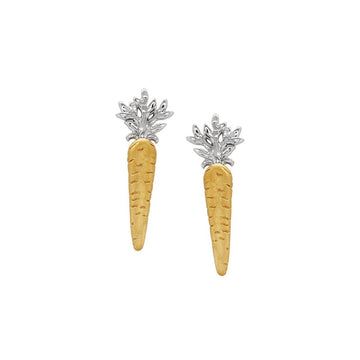 GOLD PLATED STERLING SILVER 2 CARROT STUD EARRINGS