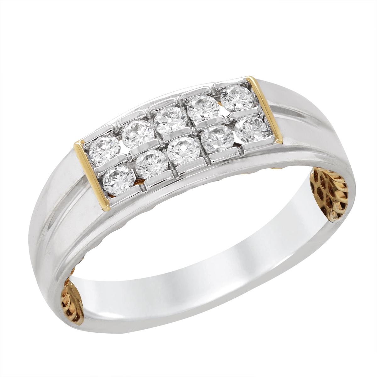 TWO-TONE GOLD MEN'S RING WITH LAB GROWN DIAMONDS, 1/2 CT TW