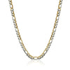 GENTS STEEL FIGARO CHAIN WITH HALF GOLD COLOR