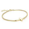 GOLD PLATED STEEL BRACELET WITH SIDEWAYS CROSS