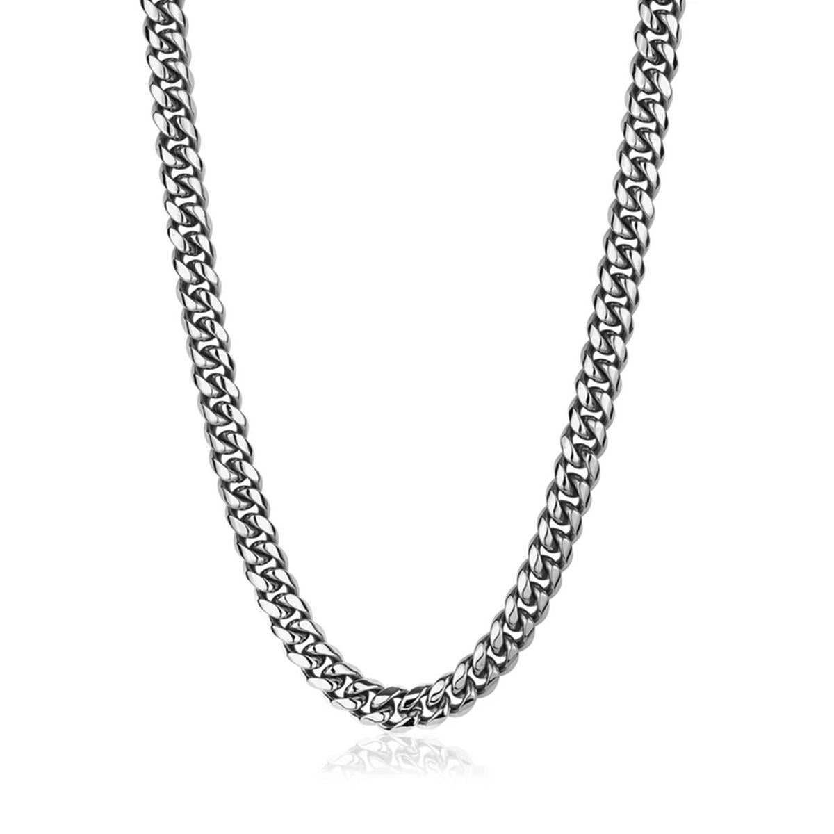 MEN'S STAINLESS STEEL HIGH POLISH CUBAN LINK CHAIN, 10MM