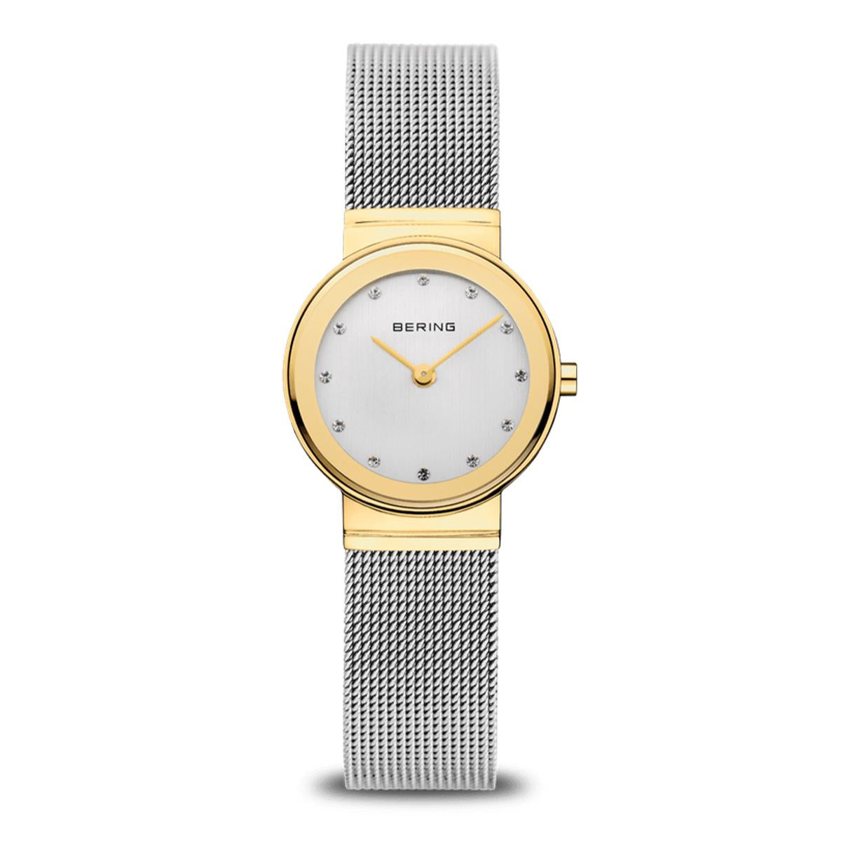 LADIES TWO-TONE STEEL BERING WATCH WITH CRYSTALS