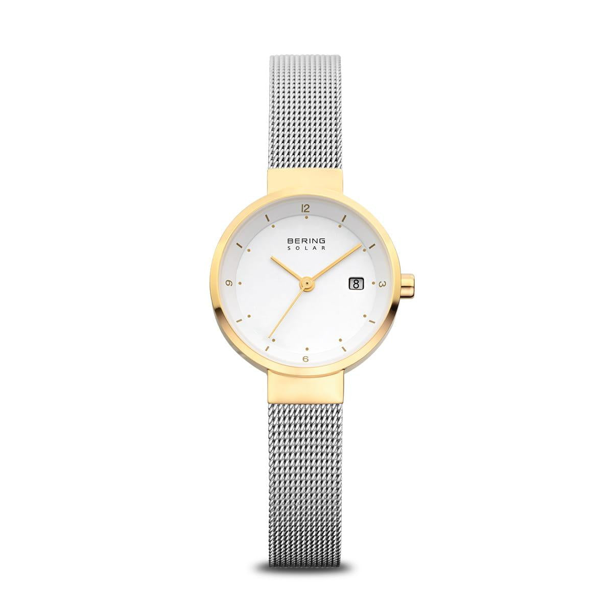 LADIES TWO-TONE STEEL SOLAR BERING WATCH