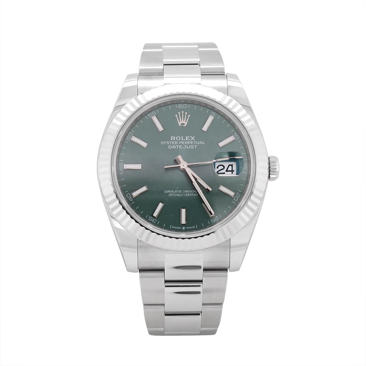 MEN'S 2026 ROLEX DATEJUST WITH GREEN DIAL, 41MM