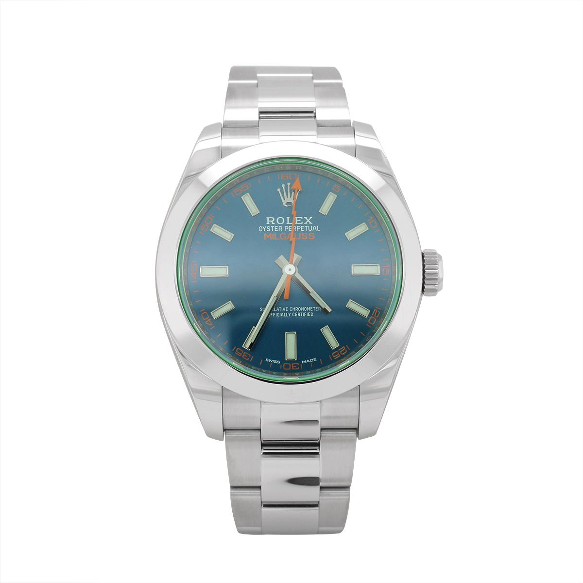 MEN'S 2020 STAINLESS STEEL ROLEX MILGAUSS WITH BLUE DIAL, 40MM