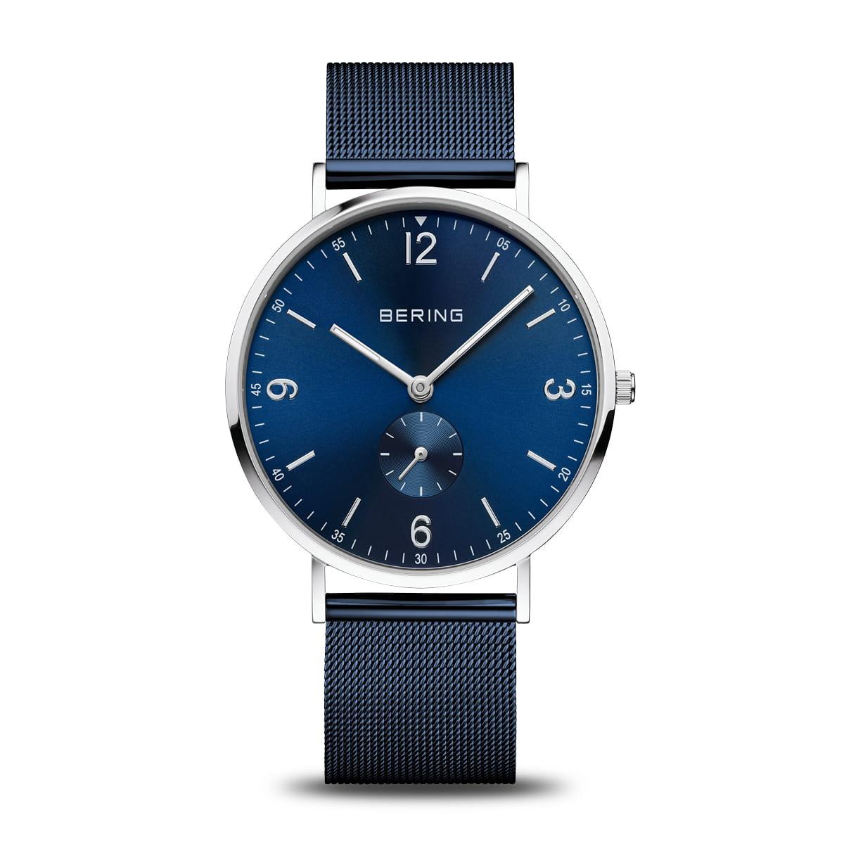 MEN&#39;S STAINLESS STEEL BLUE DIAL BERING WATCH