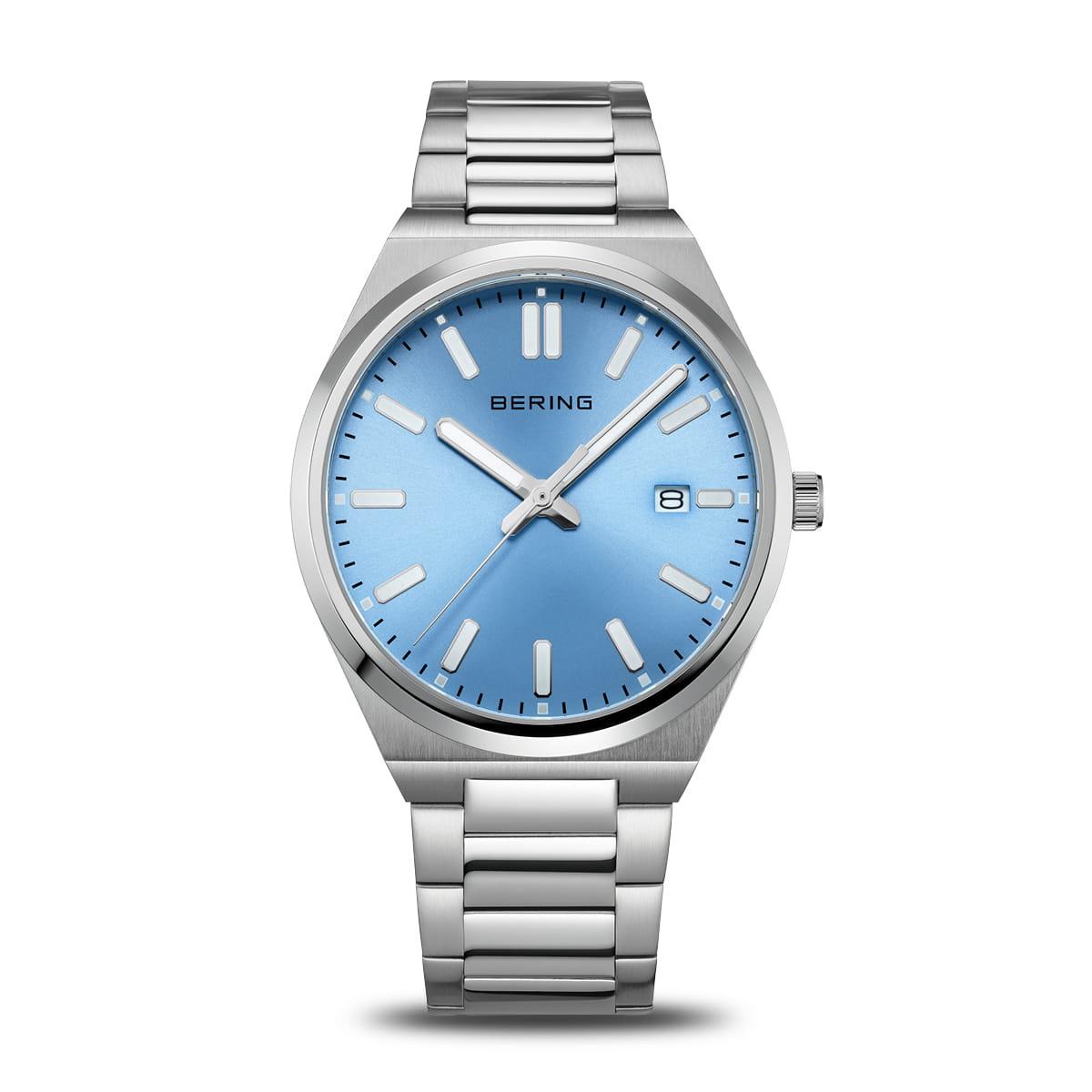 MEN&#39;S STAINLESS STEEL BERING WATCH WITH BLUE DIAL