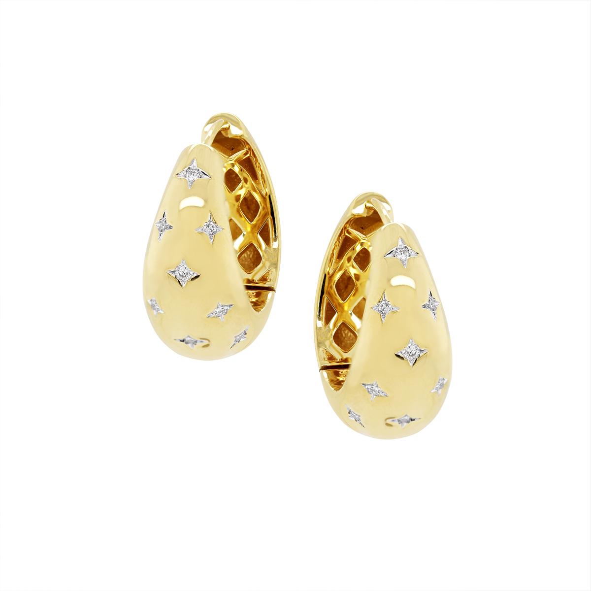 VERMEIL BUBBLE HOOP EARRINGS WITH LAB DIAMONDS, .10 CT TW