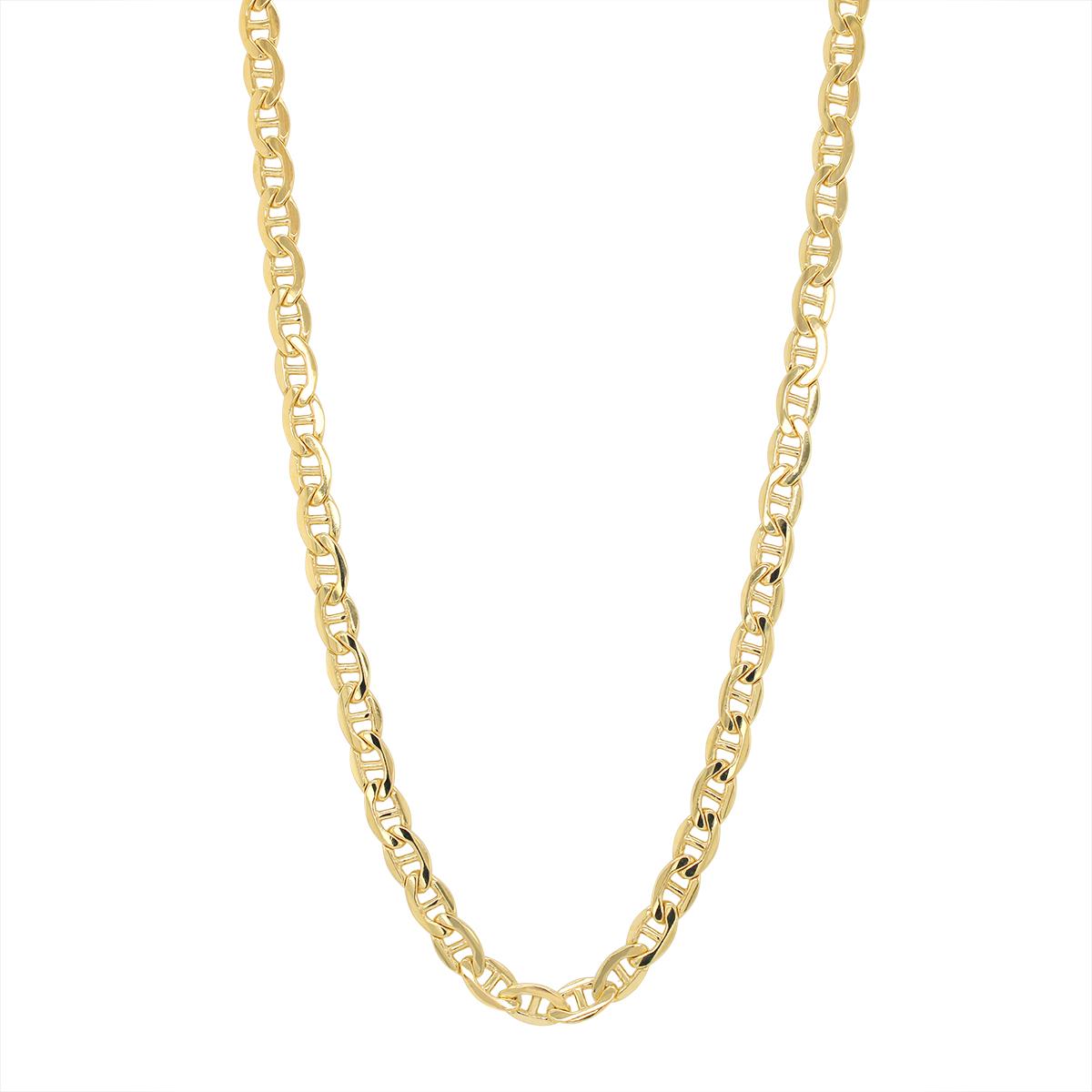 GOLD FILLED MARINER LINK NECKLACE, 4MM